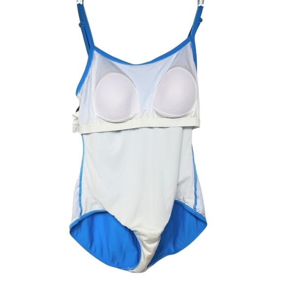 Maxine Of Hollywood One Piece Blue Ruffle Swimsuit 18W - Picture 4 of 8
